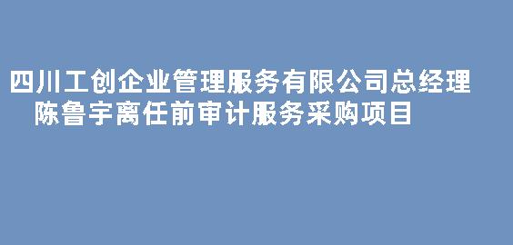 四川工创企业管理服务有限公司总经理陈鲁宇离任前审计服务采购项目